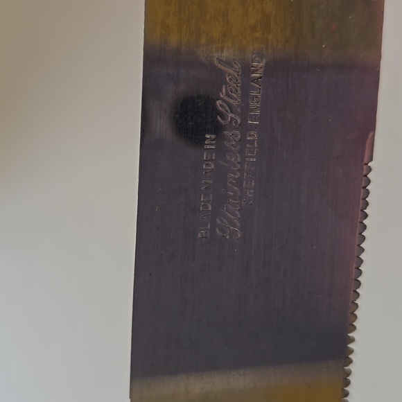 Vintage Sheffield Carving Set with Porcelain Handles - Picture 7 of 7